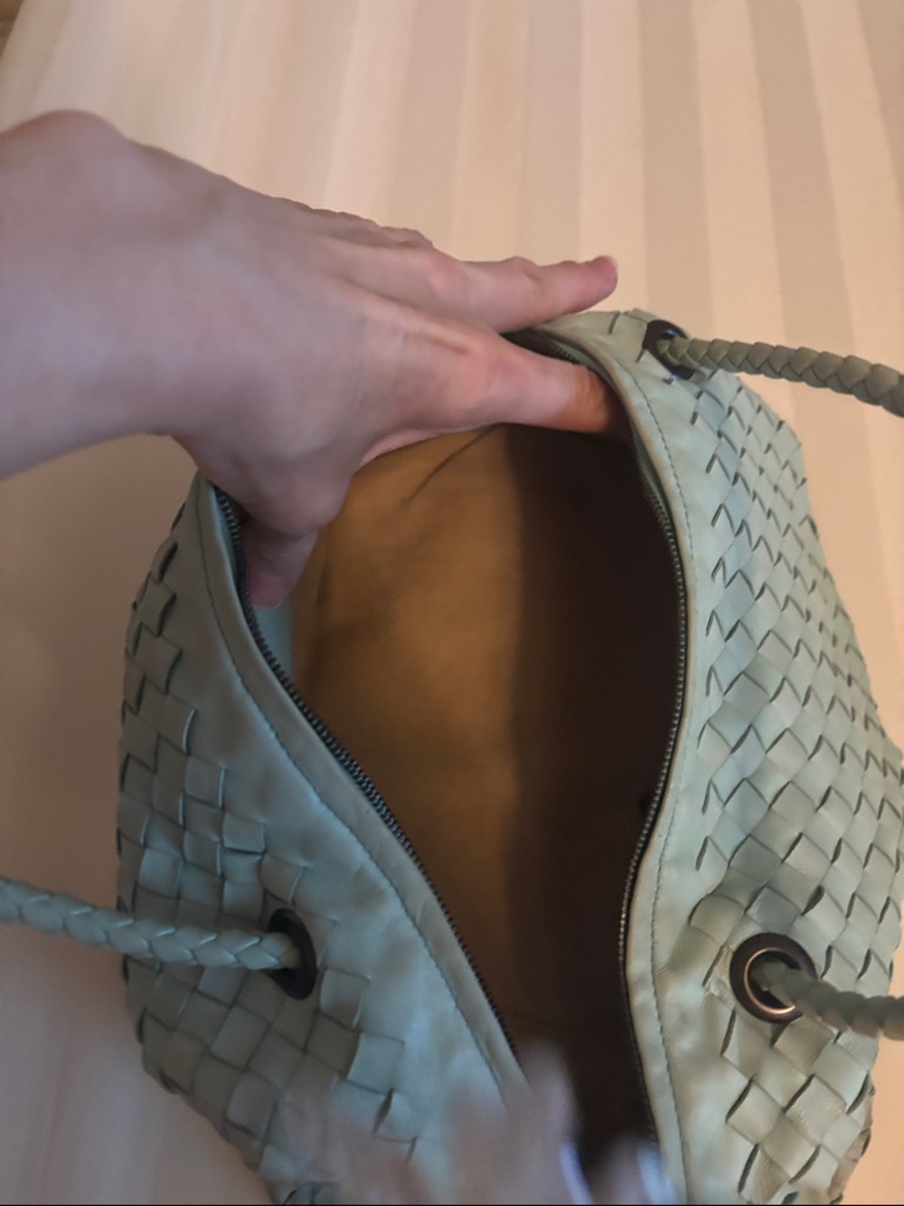 Bottega Veneta Woven Top-Handle Satchel in Light Sage - Picture 4 of 7